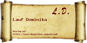 Lauf Dominika névjegykártya